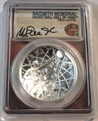 2020 P $1 PCGS PR 70 Basketball Silver Commemorative Magic Johnson Signed PROOF - Image 1 of 3