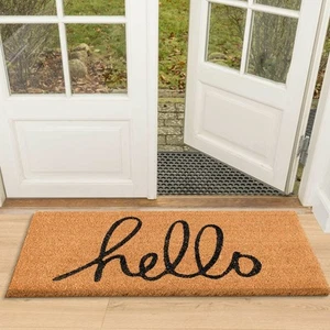 Welcome Mats Outdoor Coco Coir Doormat, with Heavy-Duty PVC Backing - Natural... - Picture 1 of 7