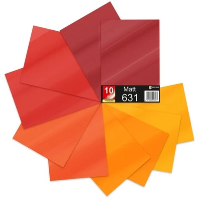 FINEST-FOLIA 10er Set DIN A4 Bögen Rot 30x21cm ORACAL 631 Matt Folie Auto Plotter