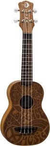 Luna UKE PCE Soprano Mahogany Ukulele 60's Design - Peace Love Music - Picture 1 of 1