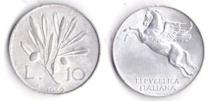 1949 Italien Lire 10 Olivenbaum diskrete Erhaltung siehe Foto - Bild 1 von 1