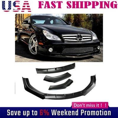 Universal For BMW Carbon Fiber Car Front Bumper Lip Spoiler Splitter Body US Foto 1 de 4
