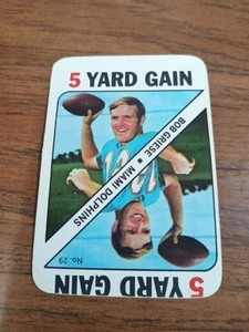 Tarjeta de juego de fútbol americano Topps 1971 #29 Bob Griese Miami Dolphins casi nueva - Imagen 1 de 2