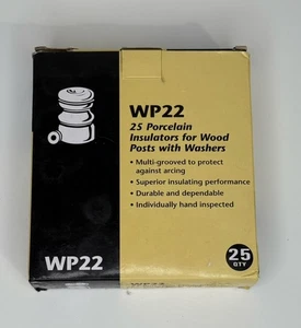 Zareba WP22 25 Porcelain Insulators For Wood Posts With Washers - Picture 1 of 3