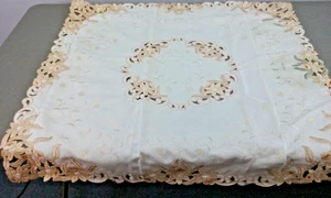 vintage Card Table Floral Pattern Tablecloth 35"x33" - Picture 1 of 13