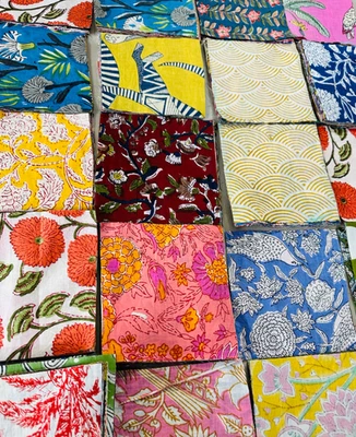 Cotton Wholesale Mix Lot of Recycled Old Vintage Cotton Remnants, Cotton Scraps - Image 1 of 4