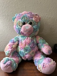 Build a Bear Online Exclusive Pastel Rose Bouquet Bear Stuffed Plush 12” - Picture 1 of 3