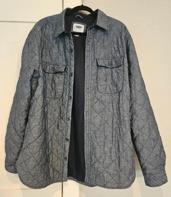 Old Navy Men’s Indigo Lightweight Quilted Jacket Size XLT Button Down Pockets - Image 1 of 4