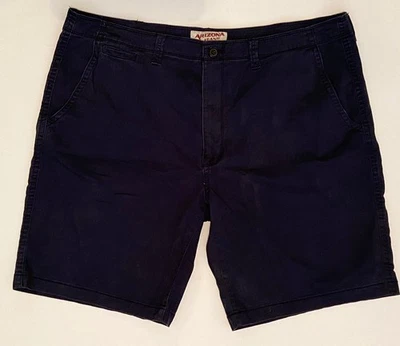 Arizona Jean Co Stretch Chino Retro Flat Front Men's Shorts 42x10 Navy Blue - Image 1 of 4
