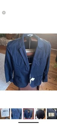 Blazer Club Monaco Grant Fit 2 botones de algodón de un solo pecho talla 44R azul marino Foto 1 de 4