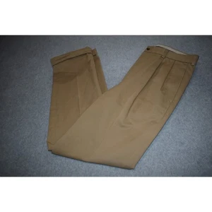 Brooks Brothers Pants Mens Size 34 x 34 Advantage Elliot Chino Khaki Pleated Tan - Picture 1 of 8