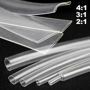 Clear Heat Shrink Tubing 2:1 3:1 4:1 Adhesive 0.6mm - 180mm Ratio Sleeving - Picture 1 of 10