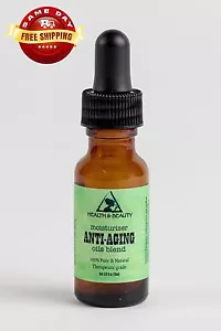 ANTI-AGING ORGANIC OILS BLEND FACIAL MOISTURIZER ANTI-WRINKLES 0.5 OZ GLASS DROP - Picture 1 of 12