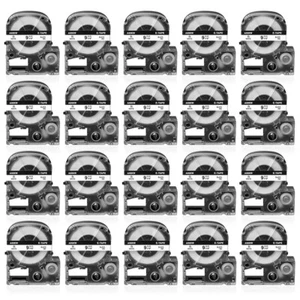 20PK 3/8" Compatible LK-3WBN LC-3WBN LK Tape for EPSON LabelWorks Black on White - Picture 1 of 10