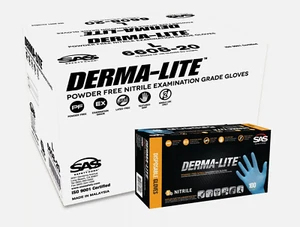 SAS Derma-Lite Powder-Free Exam Grade Nitrile Gloves, 5 Mil, Large -Case of 1000 - Picture 1 of 3