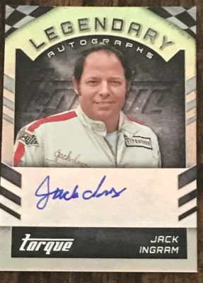 Jack Ingram PANINI TORQUE LEGENDARY AUTOGRAPH signed card HALL OF FAMER IRON MAN - Image 1 of 2