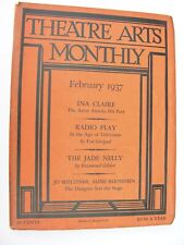 THEATRE ARTS MONTHLY Feb 1937 Ina Claire Jo Mielziner Aline Berstein Nell Gwyn