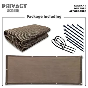 Schermo privacy patio 2 piedi, 26"" altezza lunghezza personalizzata recinzione piscina moka marrone - Foto 1 di 11
