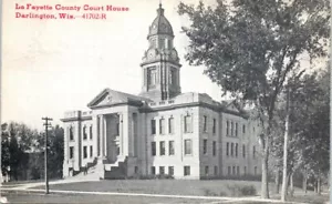 1910er Wisconsin Postkarte La Fayette County Court House Darlington WI - Bild 1 von 2