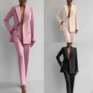……Women Blazer Suit Set Ladies Long Sleeve Formal Work Jacket Pants Suit Set*-* - Picture 1 of 13