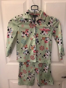 Joe Boxer Girl's Dalmatian Long sleeve Green Winter Pajama Set Size 4/5 - Picture 1 of 3