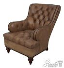 L60642ec:  New Maitland Smith Tufted Leather Piper Chair Model No.1134