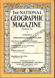 1925 National Geographic October - Cape Cod; South Sea Islands; Polynesia - Picture 1 of 1