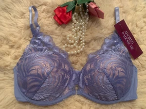 Adored By Adore Me ~ Women's Layla Push Up Underwire Bra Lace Blue Size 32D New - Picture 1 of 7