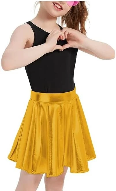 WOMENS & GIRLS METALLIC FOIL DANCE SKIRT BALLET, GYMNASTICS, TAP, JAZZ SKIRT - Image 1 of 4