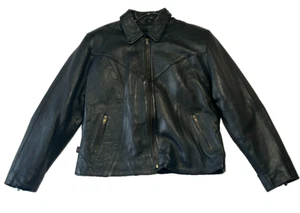 LEATHER KING Womens XXL Black Leather Biker Jacket with Zip Out Liner - Picture 1 of 7