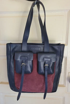 Bolso de Mano Marc By MJ con Bolsillos con Hebilla #M4112032 Cuero Azul Marino Unisex Nuevo con Etiquetas Foto 1 de 4