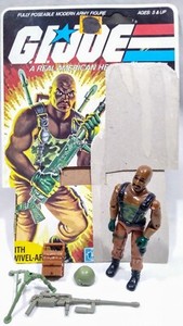 1984 GI Joe Roadblock v1 Complete w/ Gun Tripod Ammo Box Backpack Helmet & Card