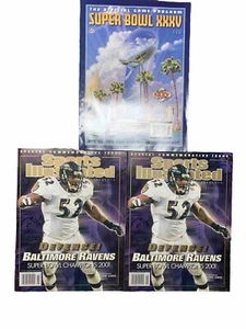 2001 Super Bowl Baltimore Ravens 2 Sports Illustrated Mag & Program Ray Lewis - Picture 1 of 12