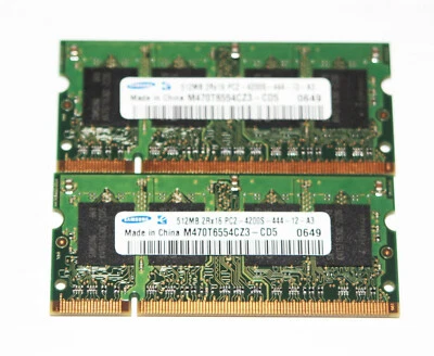 Genuine OEM 1gb (2 x 512mb) PC2-5300s Memory - Toshiba Satellite U205 12" Laptop - Image 1 of 2