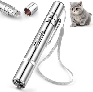Juguete láser para mascotas gatos, puntero portátil recargable USB, 5 patrones láser rojo, traje - Imagen 1 de 9