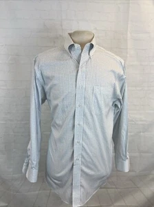 Jos A. Bank Men's White & Blue Plaid Cotton Dress Shirt 16.5 - 33 $98 - Picture 1 of 8
