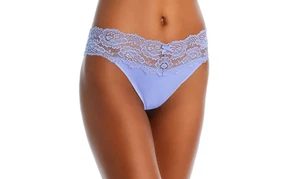 Skarlett Blue Goddess Lace Trim Thong Periwinkle Size XL 3324 - Picture 1 of 1