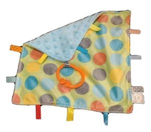 Taggies Manhattan Toy Company Lovey Green Polka Dots Minky Blue Taggie Security - Picture 1 of 7