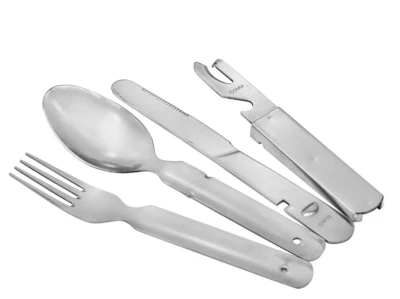 BUNDESWEHR FELD-ESSBESTECK SCHWER 4-TEILIG BW BESTECK OUTDOOR ARMEE FELDBESTECK - Bild 1 von 2