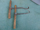 2 Antique Hand Forged Hook & Eye Farm Tools Farmers Arms Artifacts
