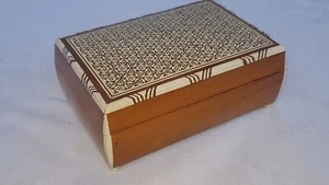 Seltene alte Schmuck Schatulle mit Bein Einlegearbeit Schmuckkästchen ca. 1920 - Bild 1 von 9