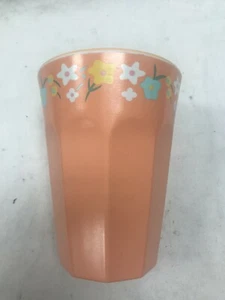 Lot of 6 Melamine Floral Cup 12oz Peach Color - Spritz Dishwasher Safe Camping - Picture 1 of 4