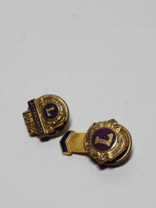 2 Vintage Lions Club Lapel Tie Pins 1948-9 100%  + 2 piece Vintage JGTr27 - Picture 1 of 5