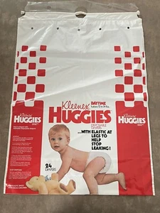 Vintage Kleenex Huggies Baby Diaper Bag Packaging RARE Prop Staging - Picture 1 of 5