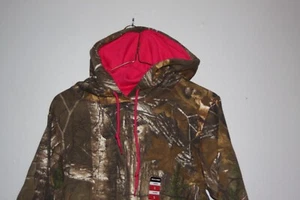 Realtree XL Women's Camo Hooded Drawstring Sweatshirt Pink Inside Hood - Picture 1 of 7