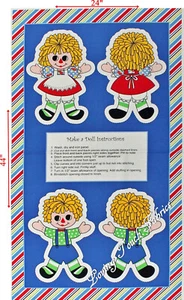 (MAKES 2 DOLLS) P&B SARA MORGAN "HOLLY'S DOLLIES" 00600 FABRIC PANEL 24"X44" - Picture 1 of 3