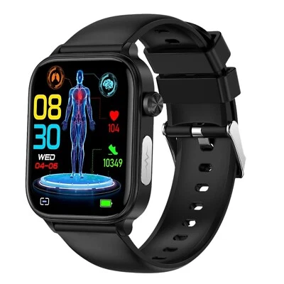 MARKENLOS Smartwatch Bluetooth Herren Damen Blutdruckmessung ECG+PPG Fitness Android iOS
