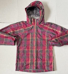 THE NORTH FACE Hyvent - Girls Youth Plaid Hooded Rain Jacket - Large 14/16 - Picture 1 of 9
