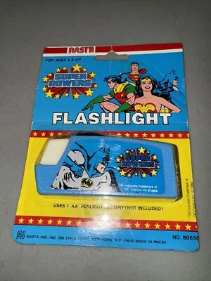 Linterna Batman Nasta Super Powers DC 1984 nueva en paquete Foto 1 de 4