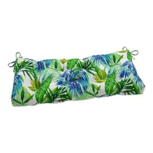 Tropical Rectangular Outdoor Bench Cushion in Blue - Picture 1 of 5